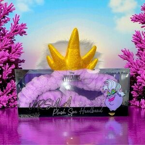 Disney Villains Ursula Plush Spa Headband Purple Makeup Bath Hair Wrap NEW